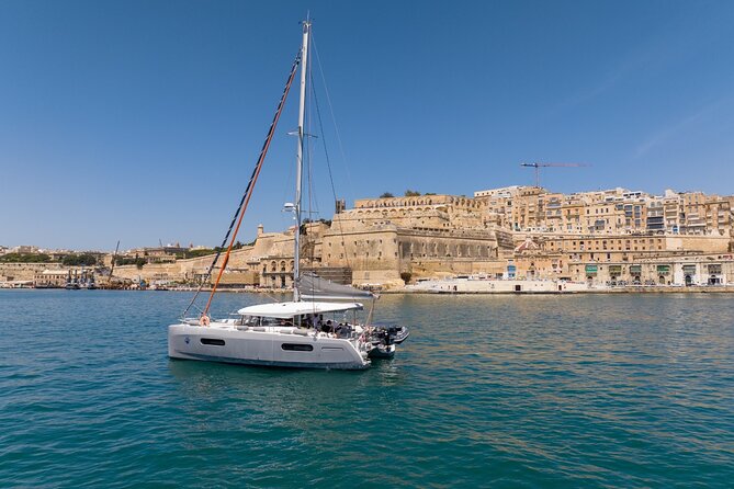 8-Hour Catamaran Charter from Valletta, Malta - Leaving Valletta at 10am, Marina di Valletta style