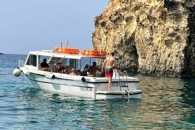 Comino and Gozo Private Boat Tour : Julie Pearl Boat - What You Get Onboard: Snorkeling Gear, Cooler Ice, and Comfort Extras