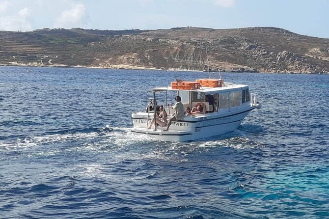 Comino and Gozo Private Boat Tour : Julie Pearl Boat - Crystal Lagoon Caves and the Movie-Cave Story You Can Actually See
