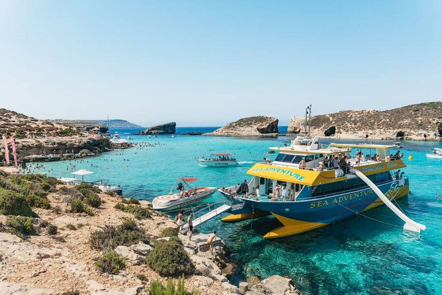 Comino: Blue Lagoon, Crystal Lagoon, and Seacaves Tour - Blue Lagoon at Comino, the main swimming payoff