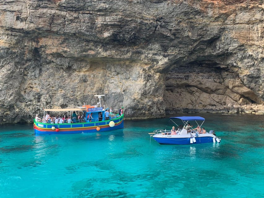 Comino: Private boat tour with Snorkeling activities & caves - Entering Comino the private-boat way, on a 12 meter luzzu