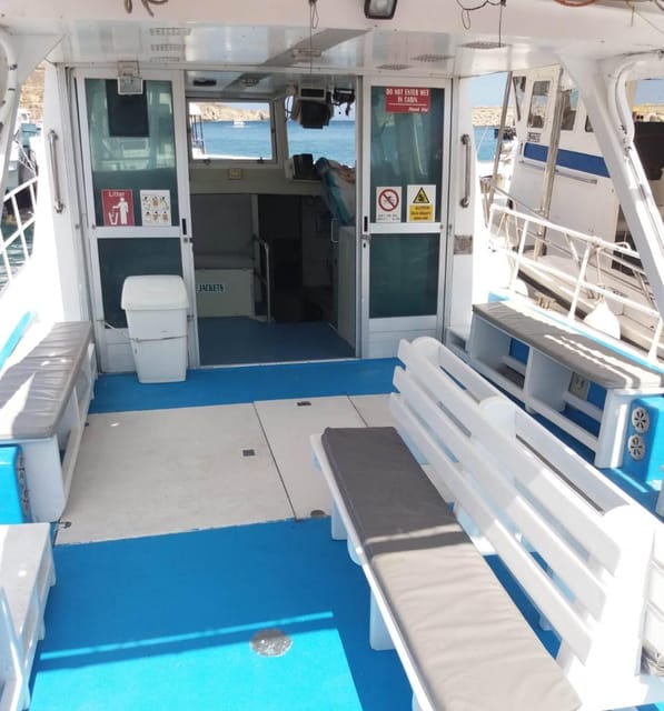 Comino: Private Boat Trips, Swimming stops and Caves Tours - Julie Pearl comfort details that matter once you’re out at sea