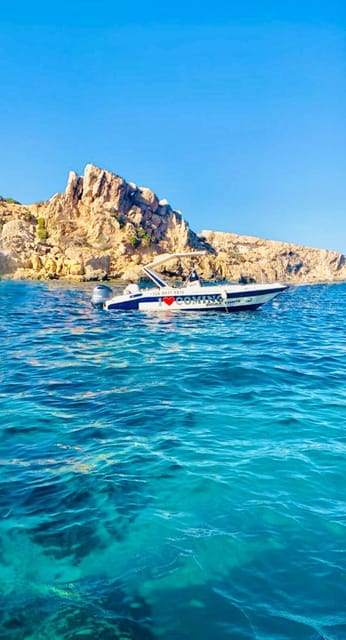 From Malta/Gozo: Comino & Crystal Lagoon Private Boat Trip - On-board comfort that actually matters: shade, ice-cold drinks, and your own playlist