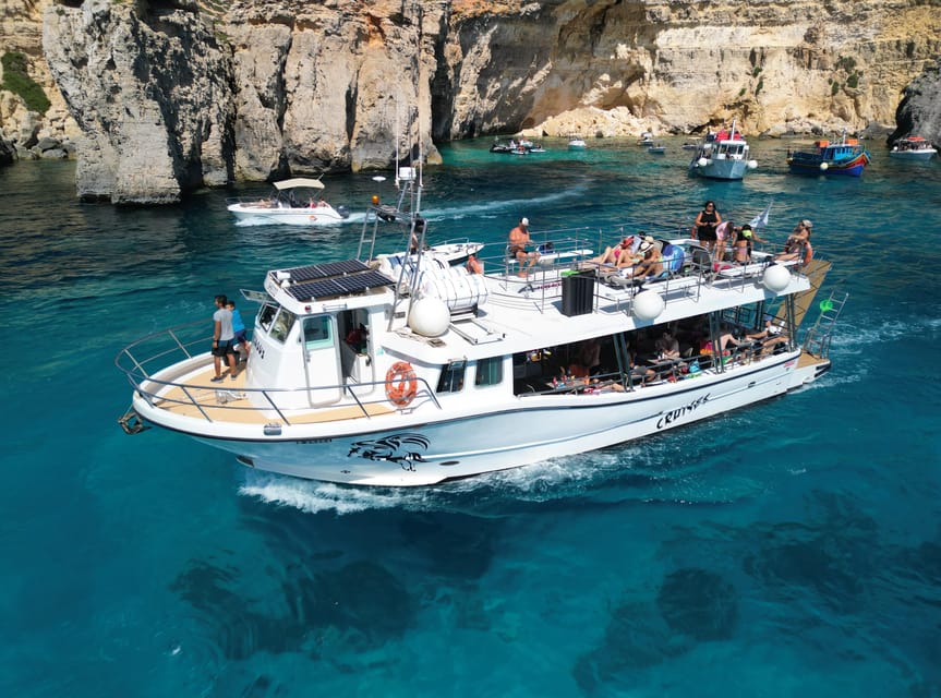 From Mellieha: Three Bay Cruise including the Blue Lagoon - Ħalfa Rock Bay on Gozo, Quiet Water and a Pebble Beach