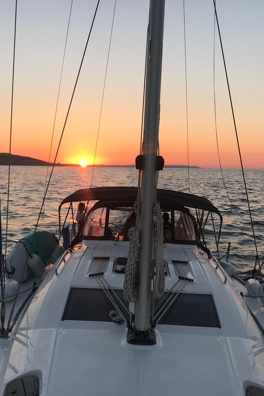 From Valletta: Romantic Sunset Cruise on a Sailing Yacht - Manoel Island or Rinella Bay: dinner on anchor is the real centerpiece