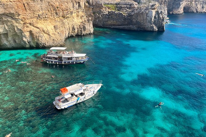 Half day Cruise - Comino, Gozo, Blue & Crystal Lagoon, and Caves - Jumping off the top deck, snorkeling gear, and what you buy onboard