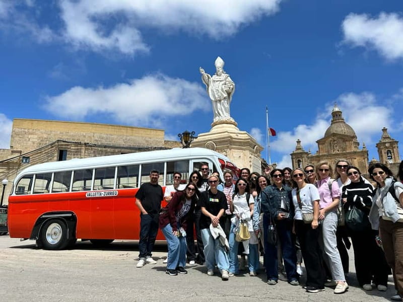 Malta: 5 hr Vintage Bus Tour - Mdina & Blue Grotto inc. food - A Classic 36-Seat Vintage Bus Around Malta