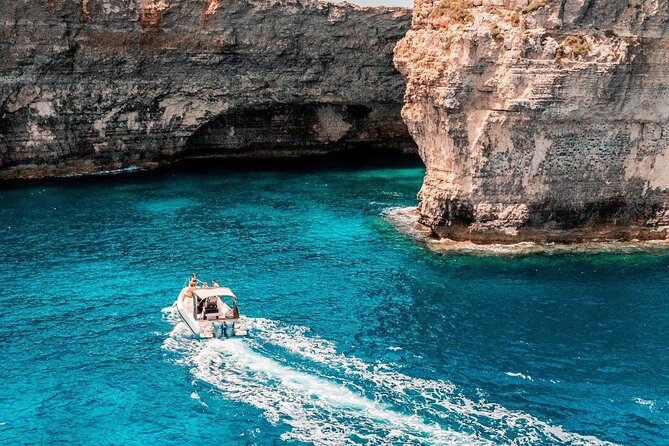 Malta: Around Comino Cruise With Blue Lagoon stop - Elephant Rock, plus Santa Marija caves views from the boat