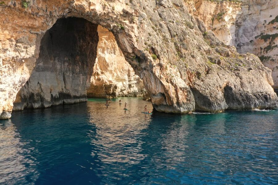 Malta: Blue Grotto SUP and Snorkeling Tour - Stop 2: Blue Grotto Bay 2 on SUP (With Fewer Crowds)