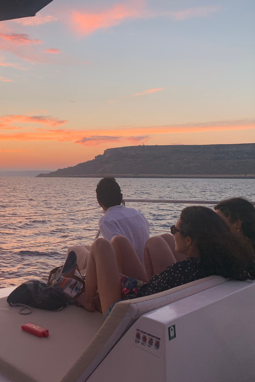 Malta: Blue Lagoon Evening Catamaran Cruise - The Blue Lagoon stop: anchored outside, built for swimming