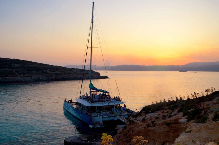 Malta: Blue Lagoon Evening Catamaran Cruise - After Blue Lagoon: Crystal Lagoon, Popeye’s Village, and other bay surprises