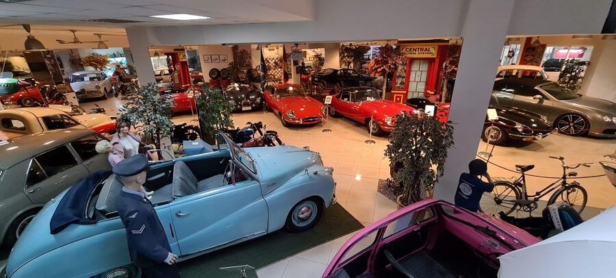 Malta Classic Car Collection Museum Entry Ticket - The cinema and workshop window add motion to a mostly static visit