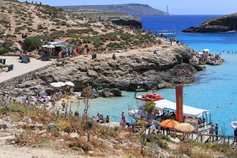 Malta: Comino, Blue Lagoon, + Sea Caves Day Trip - Santa Maria Bay: the calmer Comino swim window