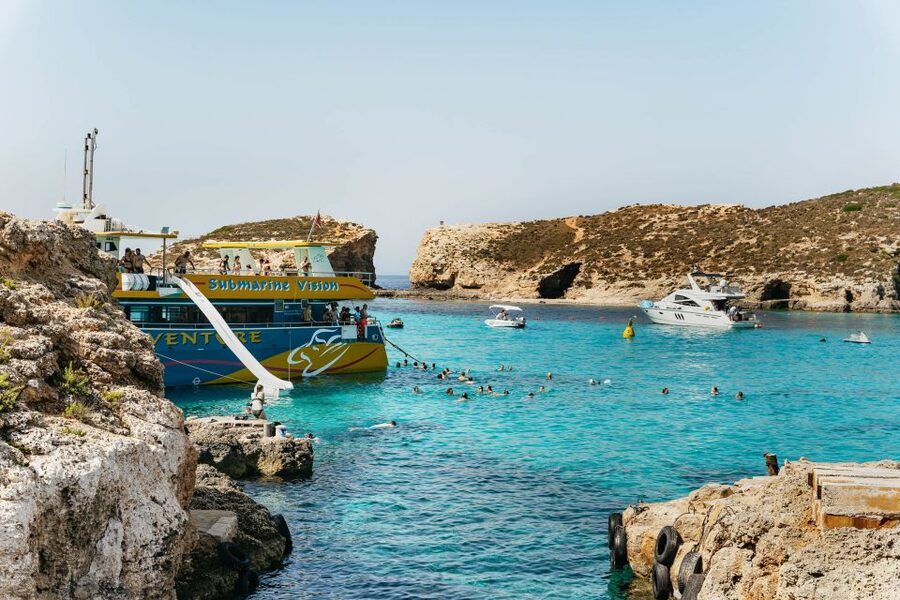 Malta: Gozo & Comino Islands, Blue Lagoon & Seacaves Tour - Onboard Comfort and the Big Waterslide Factor