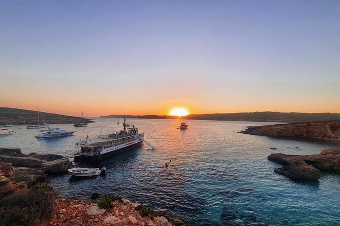 Malta Sunset Boat Tour: Bugibba to Comino Blue Lagoon Cruise - Key highlights to know before you go