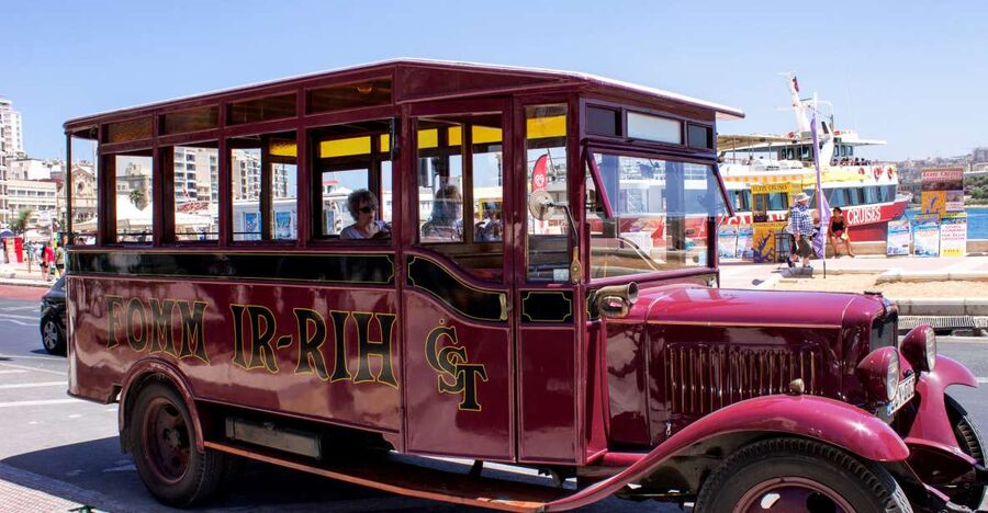 Malta: Vintage Bus Ride through the Three Cities - Meeting at Sliema Ferries, then stepping onto a vintage 1928 bus
