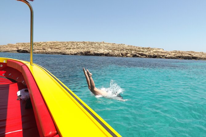 Private Speedboat 3hrs Blue Lagoon, Crystal Lagoon & Caves - Blue Lagoon and Cominotto: The main swim, with jetty perks nearby