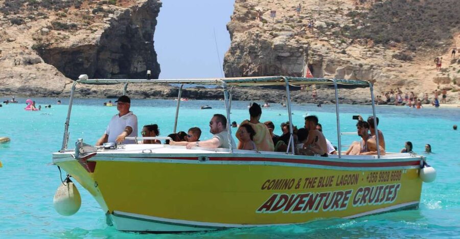 Sliema: Boat Trip to Comino Blue Lagoon, Gozo, and Caves - Sliema to Comino by powerboat, what you see first